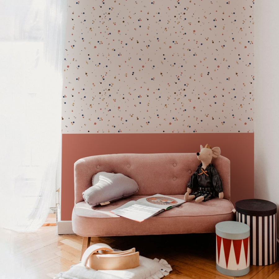 SIMPLE Dots - Tapet Minimini Cinnamon Blue