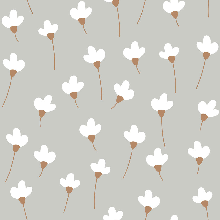 SIMPLE Daisies On Grey Wallpaper