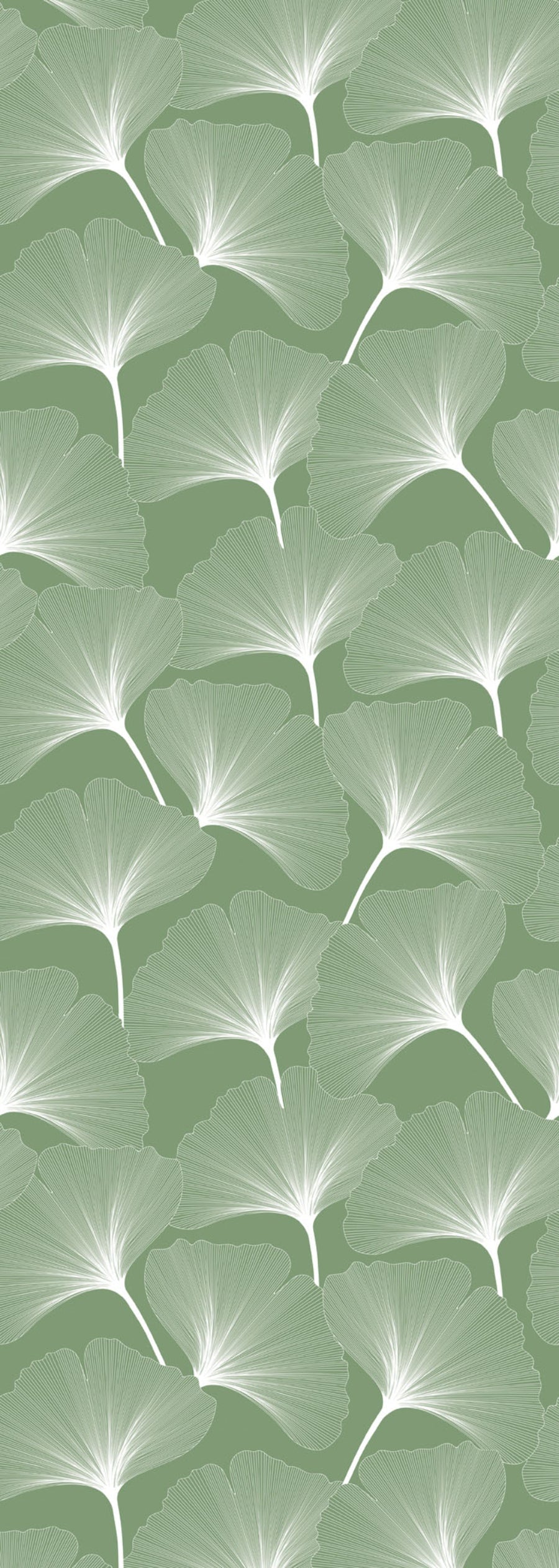 Tapet verde CLASIC Big Gingko Pattern