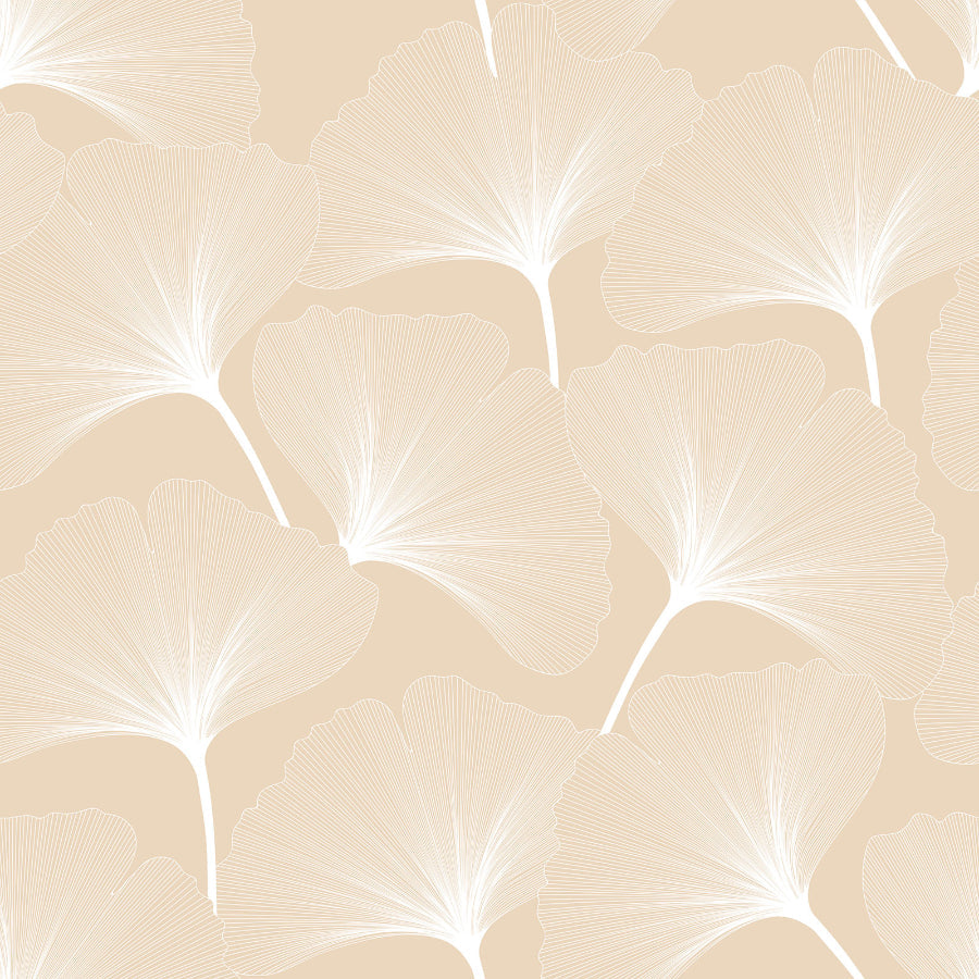 Tapet CLASIC Big Gingko Pattern Ivory