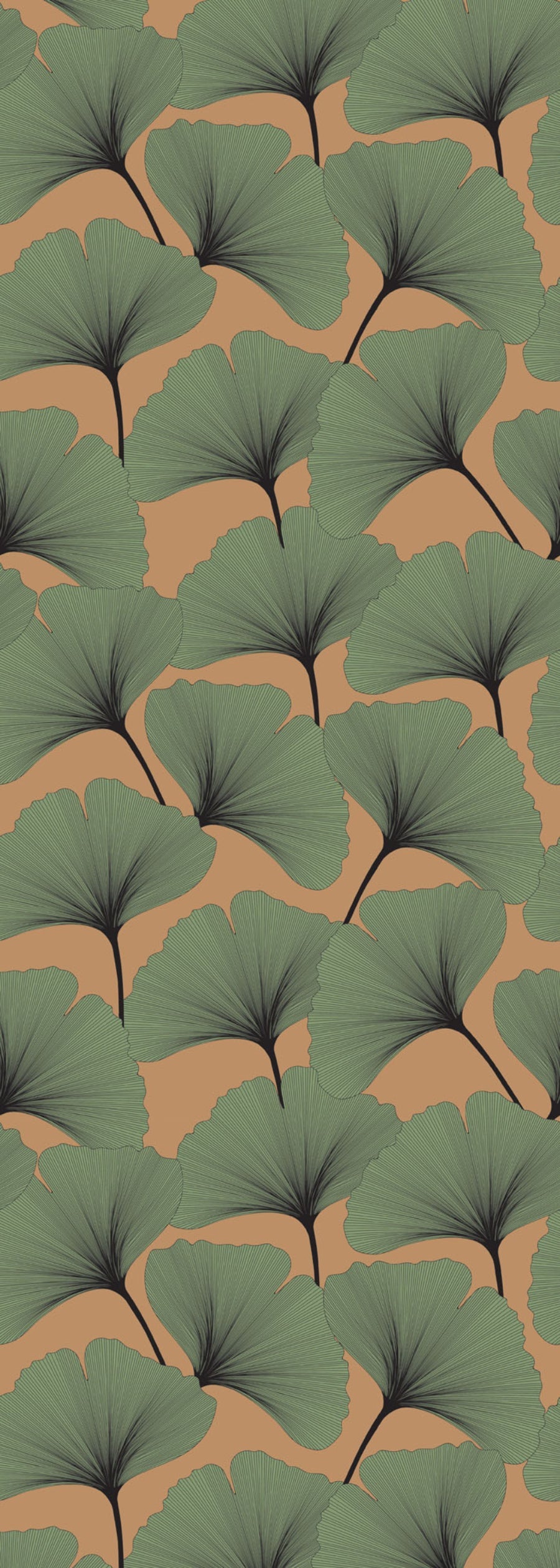 CLASSIC Big Gingko Pattern Colours Wallpaper