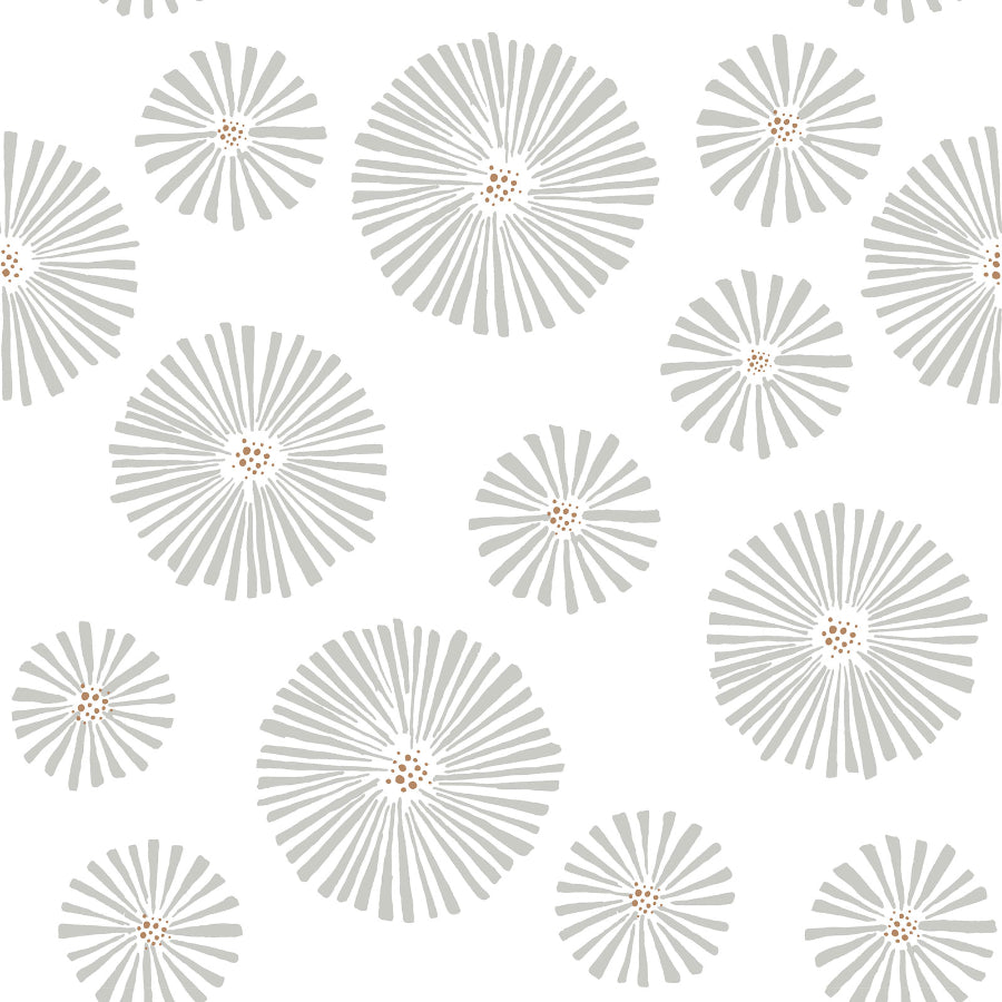 CLASSIC Graphic Flowers Light Wallpaper