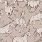 HORSES Beige Wallpaper