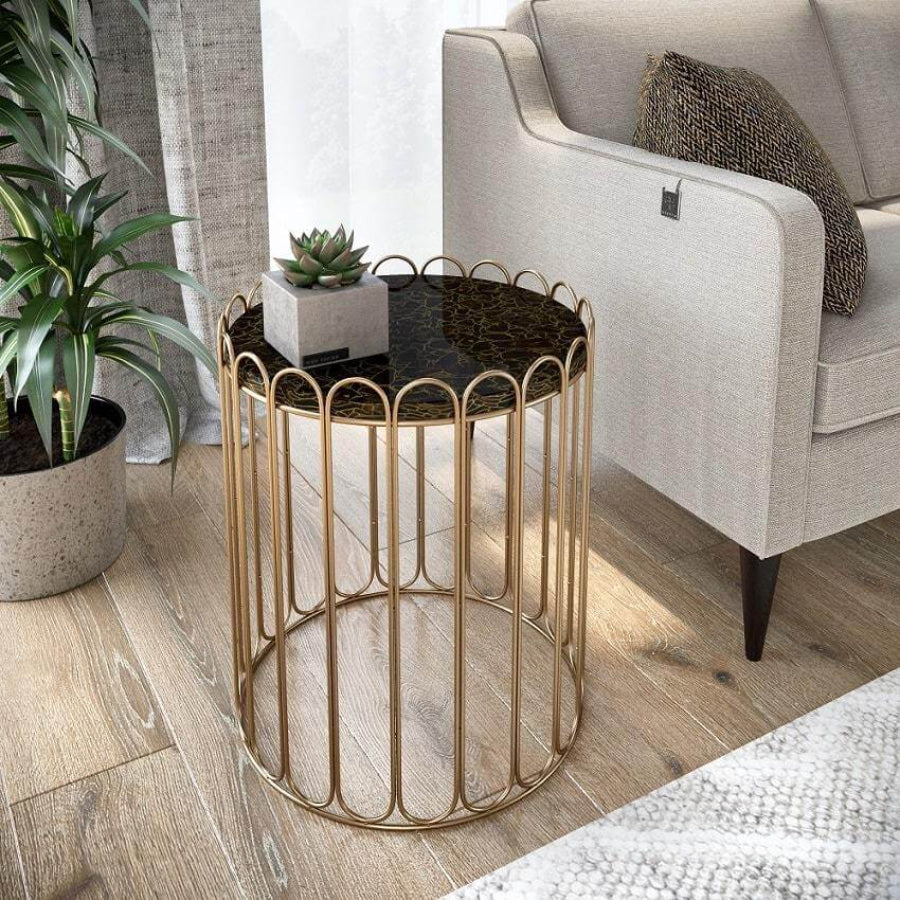 LONDON Glass Ceramic Side Table