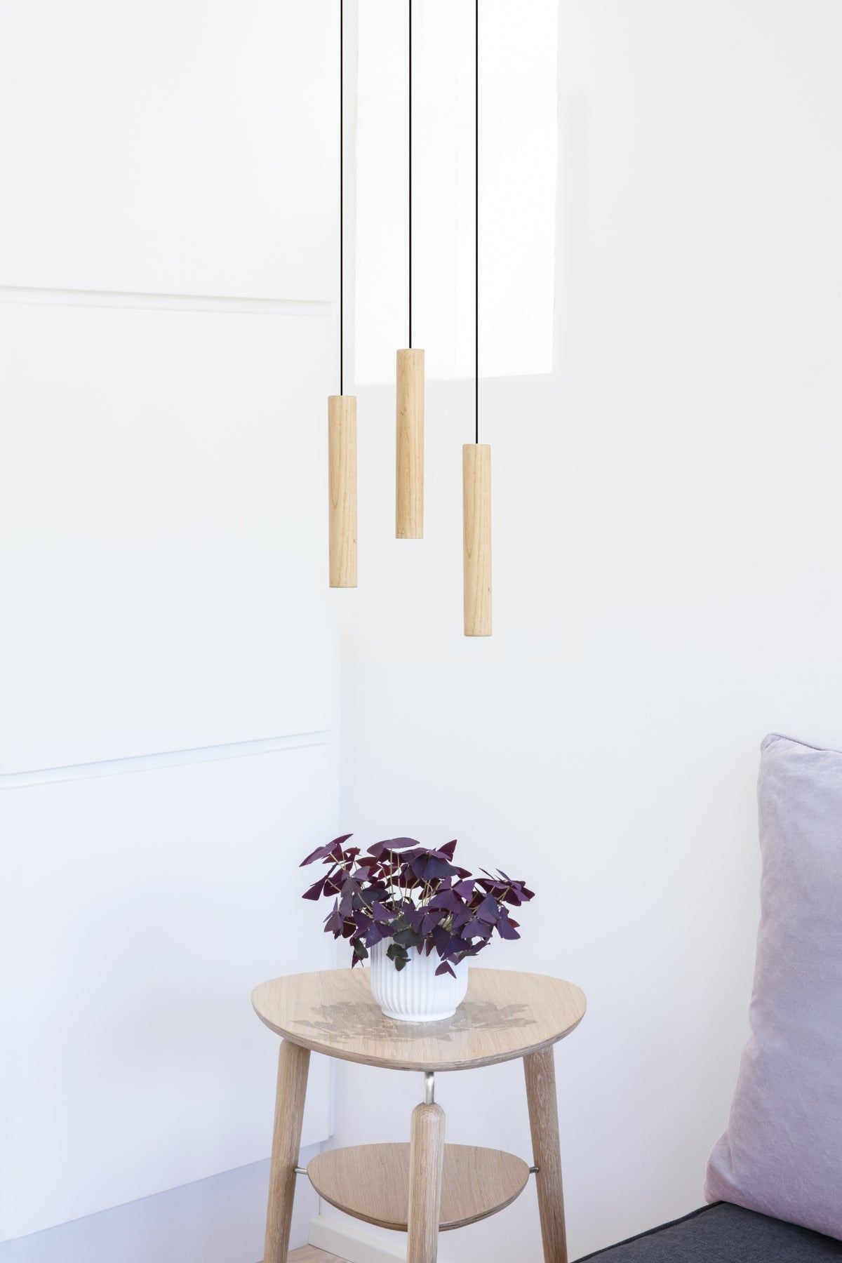 CHIMES Cluster 3 Oak LED Pendant Lights