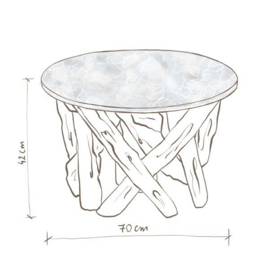 LAKETAHOE Glass Ceramic Coffee Table