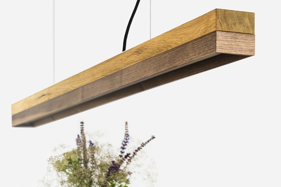 [C1o] Oak Wood & Walnut - Medium Pendant 122CM