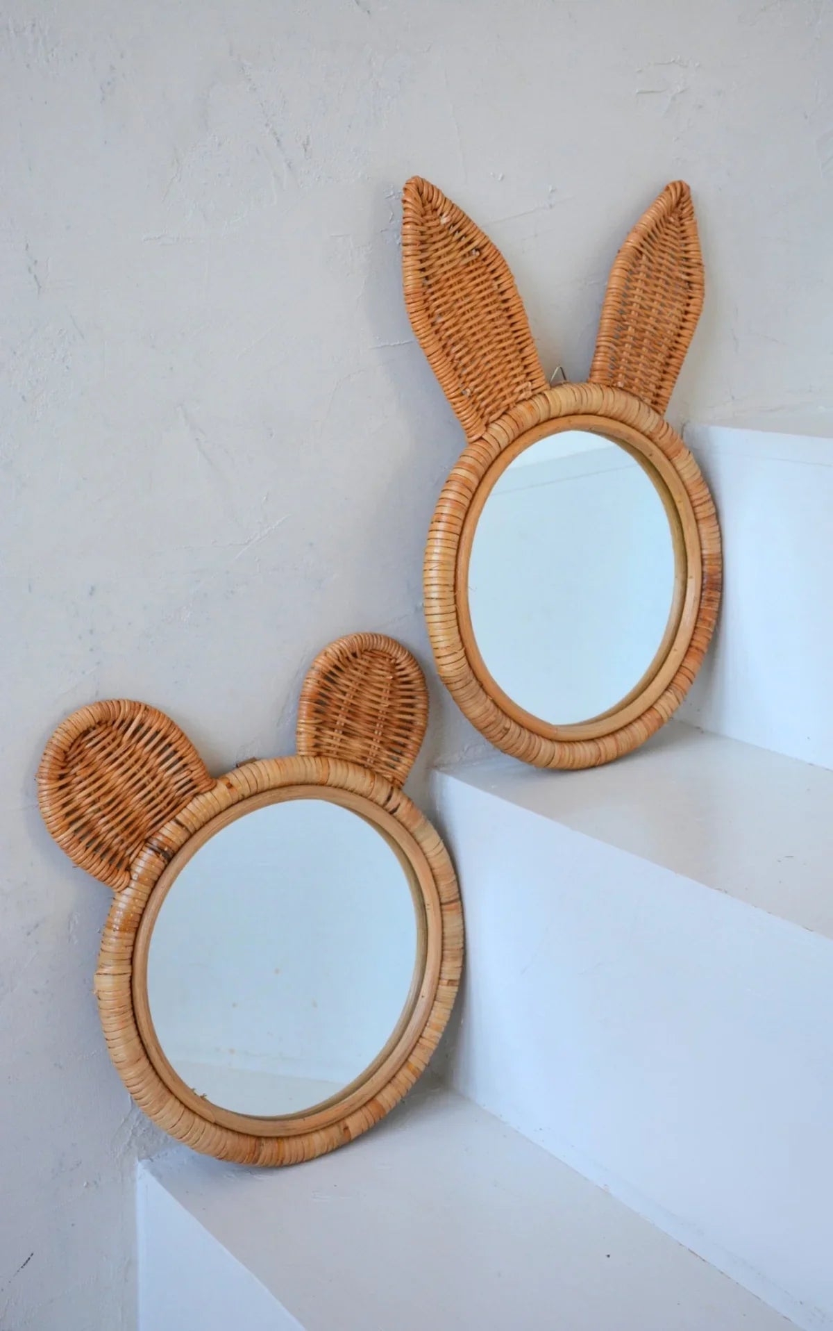 Rattan Bear Mirror