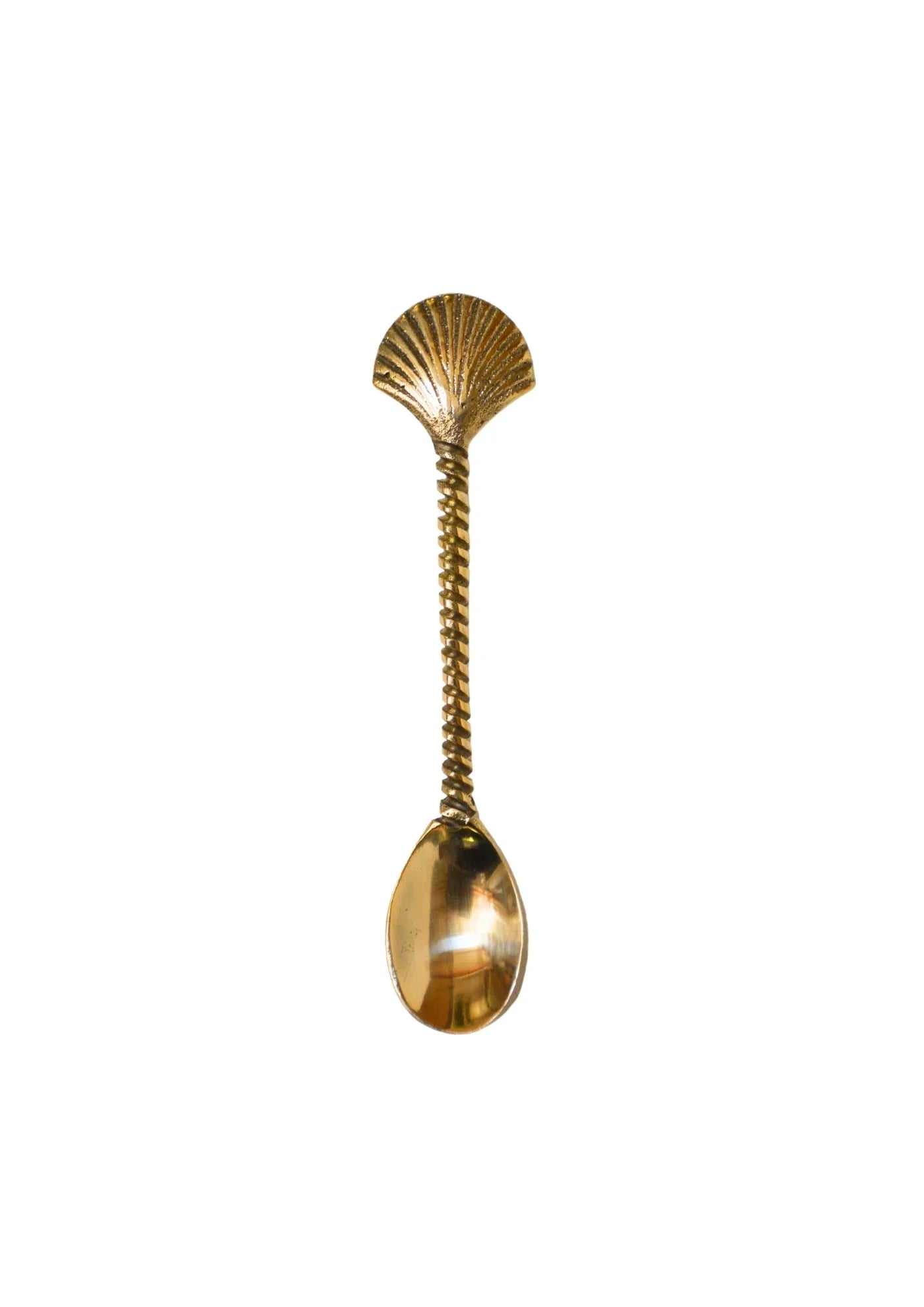 Shell Brass Spoon Set of 4